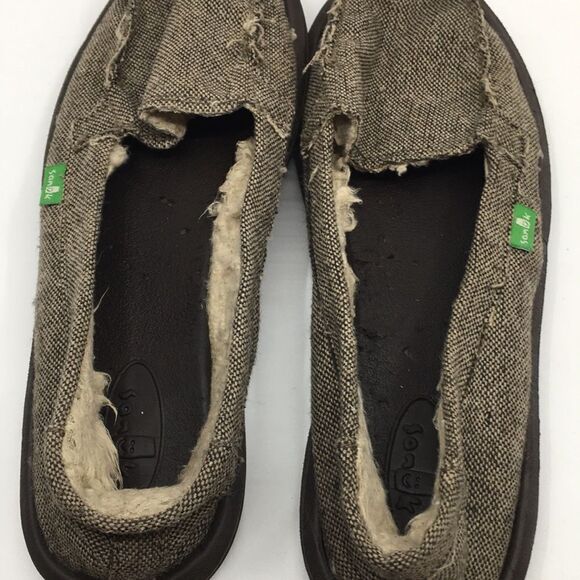 Sanuk Sidewalk Chill Surfers Shorty Tan and Brown Sz 7 - Picture 7 of 15